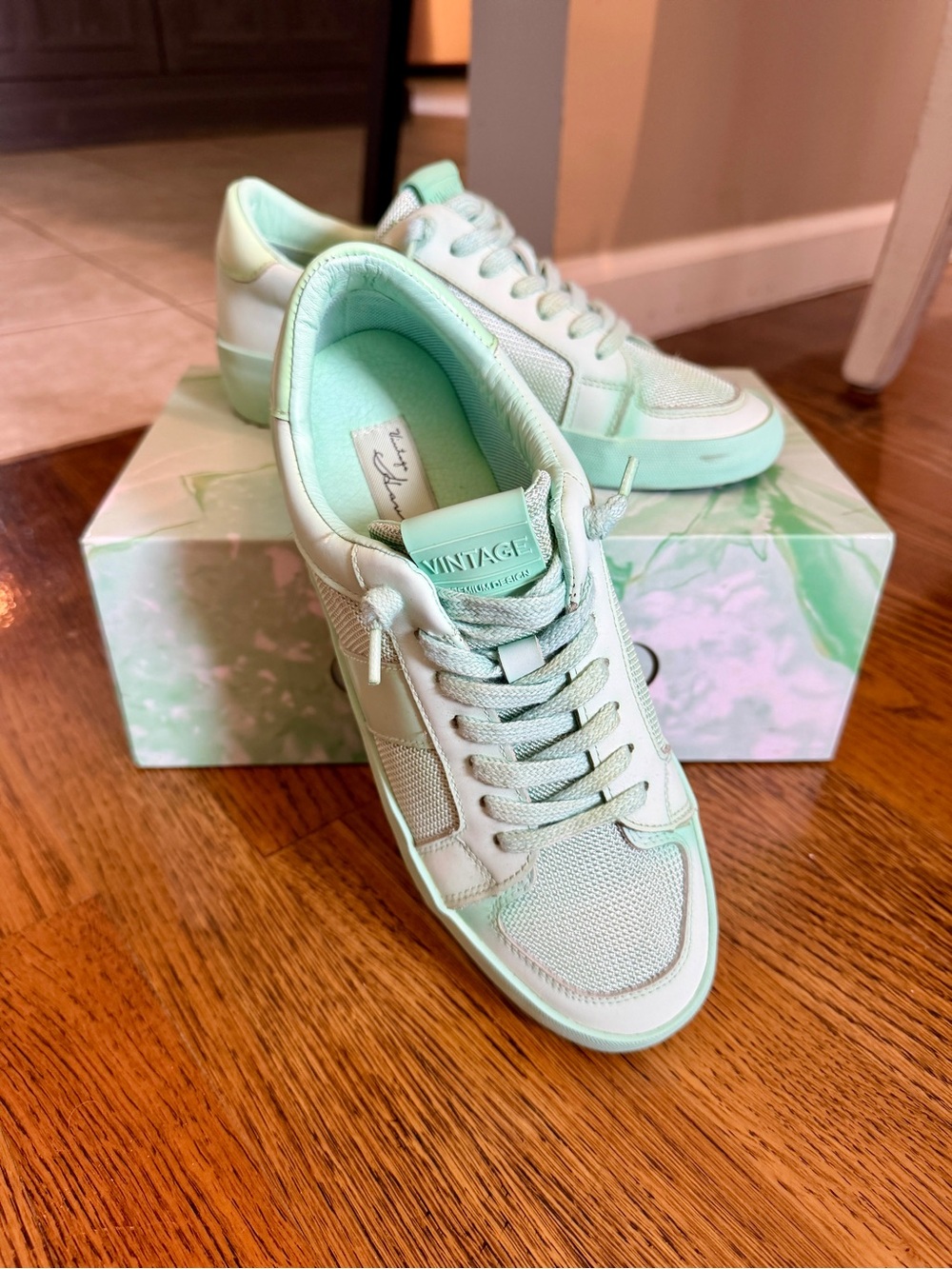 Vintage Havana Women's “Bond” Dip-Dyed Sneakers- Mint Green